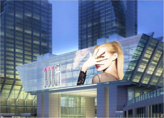 कांच की दीवारों पर फुल स्क्रीन अदृश्य एलईडी फिल्म डिस्प्ले स्क्रीन के लिए 83% तक ट्रांसमिटेंस